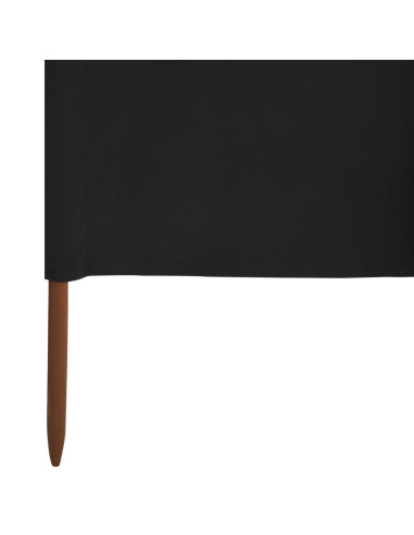 Paravento a 3 Pannelli in Tessuto 400x160 cm Nero