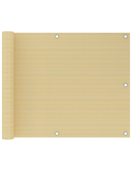 Schermo Frangivista per Balcone Beige 75x500 cm in HDPE