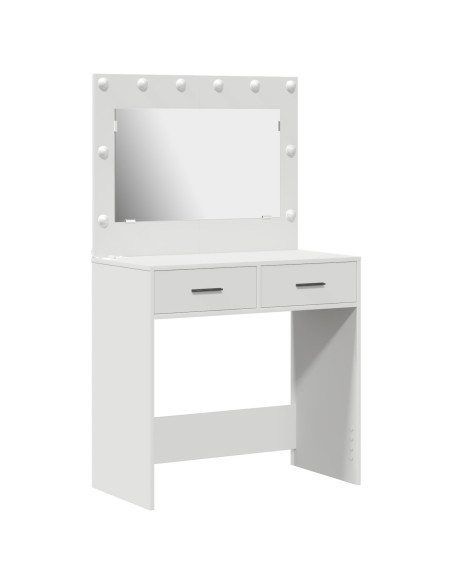 Tavolo da trucco con luci LED - Bianco 78,5x41x135 cm