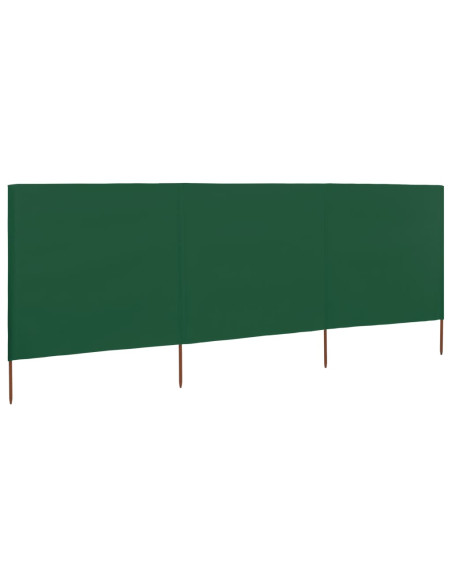 Paravento a 3 Pannelli in Tessuto 400x160 cm Verde