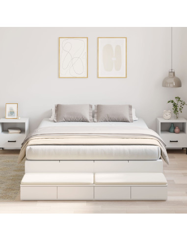 Struttura letto con contenitore Bianco 160 cm Legno multistrato