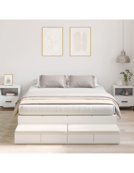 Struttura Letto con Contenitore  Bianca Legno ingegnerizzato