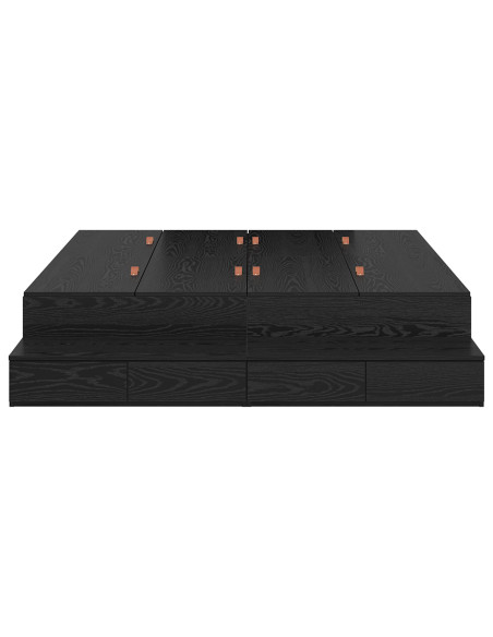 Struttura Letto con Contenitore  Quercia Nera Legno Ingegnerizzato