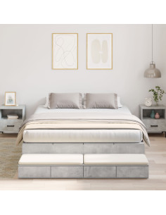 Struttura letto con contenitore Grigio cemento 160 cm 2