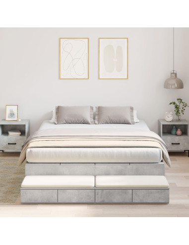 Struttura letto con contenitore Grigio cemento 160 cm