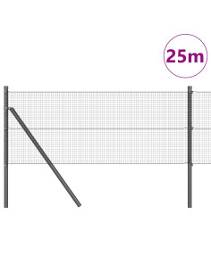 Palo della recinzione Grigio 25 x 0,4 m (rete 16 x 16 mm)