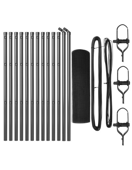Set di pali per recinzione  Set di 2 Grigio Metallo 25 x 0.5 m