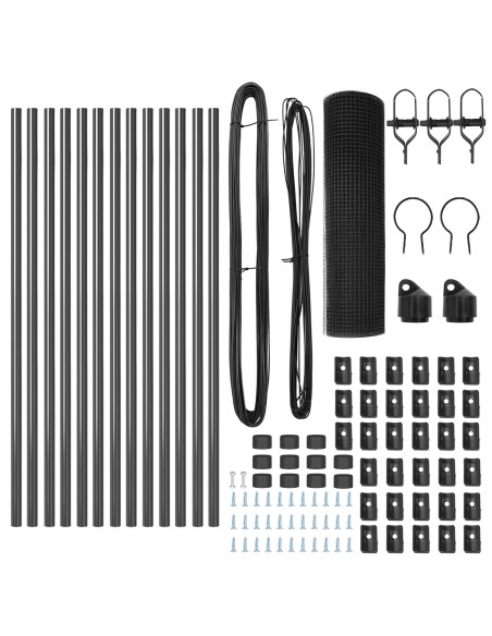 Set di pali per recinzione  Set di 2 Grigio Acciaio 25 x 0.5 m