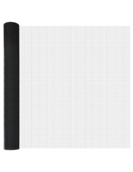 Set di Pali per Recinzione Rivestito in PVC  Set di 2 Grigio