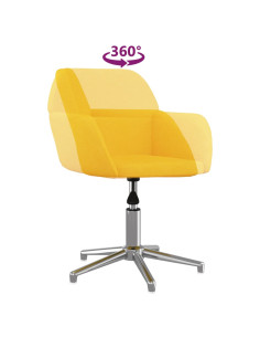 Sedia da Ufficio Girevole Giallo Chiaro in Tessuto
