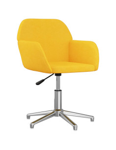 Sedia da Ufficio Girevole Giallo Chiaro in Tessuto 2