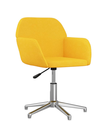 Sedia da Ufficio Girevole Giallo Chiaro in Tessuto