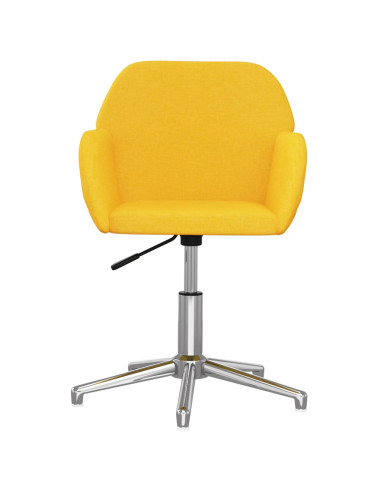 Sedia da Ufficio Girevole Giallo Chiaro in Tessuto