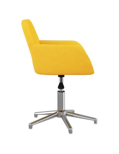 Sedia da Ufficio Girevole Giallo Chiaro in Tessuto