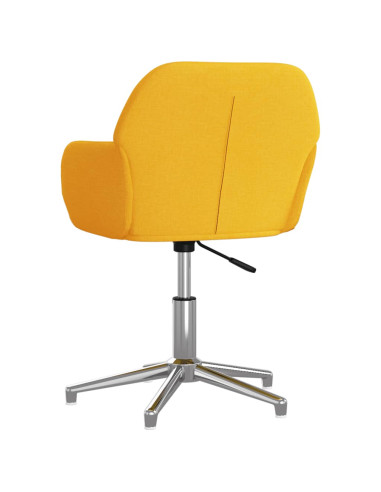 Sedia da Ufficio Girevole Giallo Chiaro in Tessuto