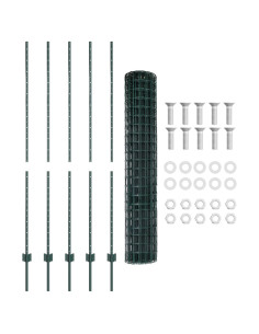 Recinzione con Posto Verde 1,6 x 10 m Acciaio e PVC 2