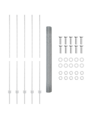 Recinzione con Posto Argento 1,6 x 10 m Acciaio