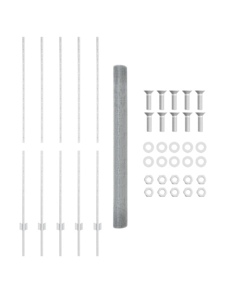 Recinzione con Posto Argento 1,6 x 10 m Acciaio