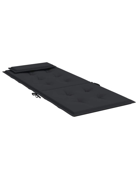 Cuscini per Sedia con Schienale Alto 4pz Nero in Tessuto Oxford