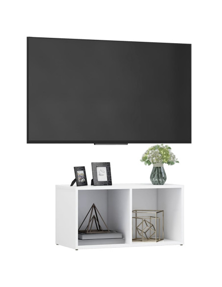 Mobile Porta TV Bianco 72x35x36,5 cm in Legno Multistrato