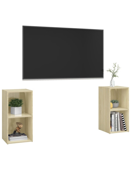 Mobili TV 2 pz Rovere Sonoma 72x35x36,5 cm in Truciolato