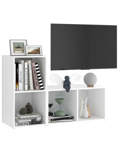 Mobili TV 2 pz Bianchi 72x35x36,5 cm in Truciolato 2