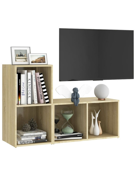 Mobili TV 2 pz Rovere Sonoma 72x35x36,5 cm in Truciolato