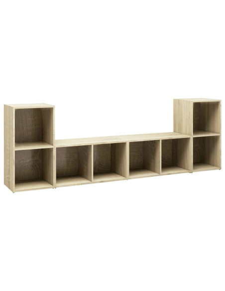 Mobili TV 4 pz Rovere Sonoma 72x35x36,5 cm in Truciolato