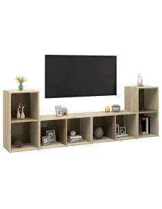 Mobili TV 4 pz Rovere Sonoma 72x35x36,5 cm in Truciolato 2