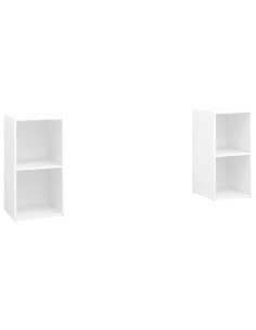 Mobili Porta TV 2 pz Bianco 72x35x36,5 cm in Legno Multistrato