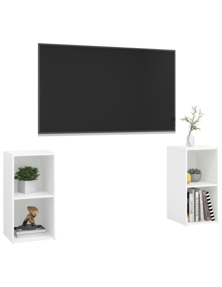 Mobili Porta TV 2 pz Bianco 72x35x36,5 cm in Legno Multistrato