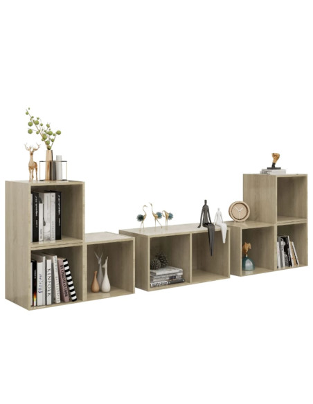 Set Mobili TV 6 pz Rovere Sonoma in Truciolato