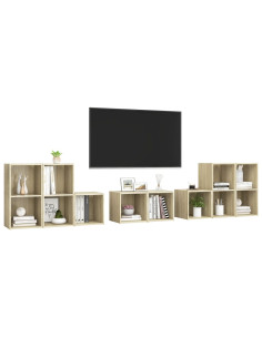 Set Mobili TV 8 pz Rovere Sonoma in Truciolato 2