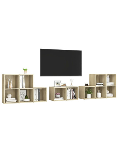 Set Mobili TV 8 pz Rovere Sonoma in Truciolato