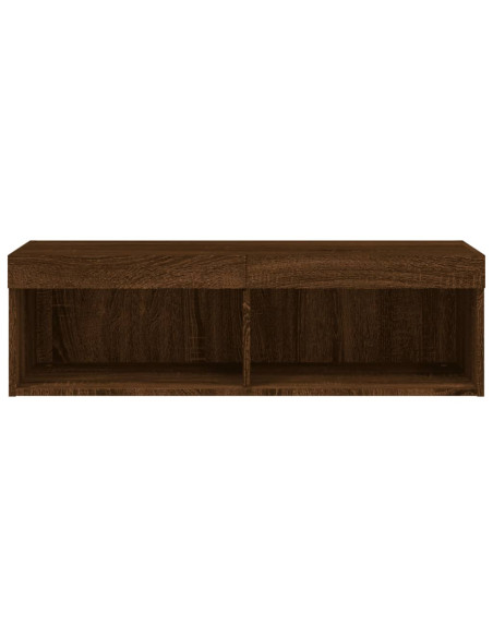 Mobile Porta TV con Luci LED Rovere Marrone 100x30x30 cm