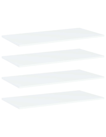 Ripiani per Libreria 4pz Bianchi 80x40x1,5 cm Legno Multistrato