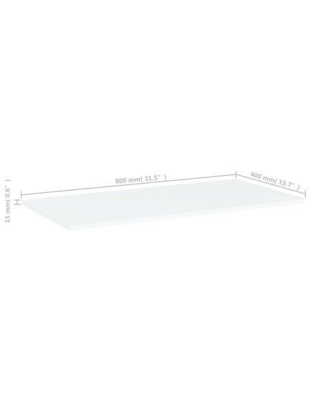 Ripiani per Libreria 4pz Bianchi 80x40x1,5 cm Legno Multistrato