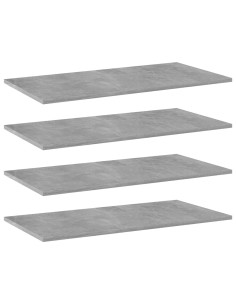 Ripiani per Libreria 4pz Grigio Cemento 80x40x1,5cm Multistrato