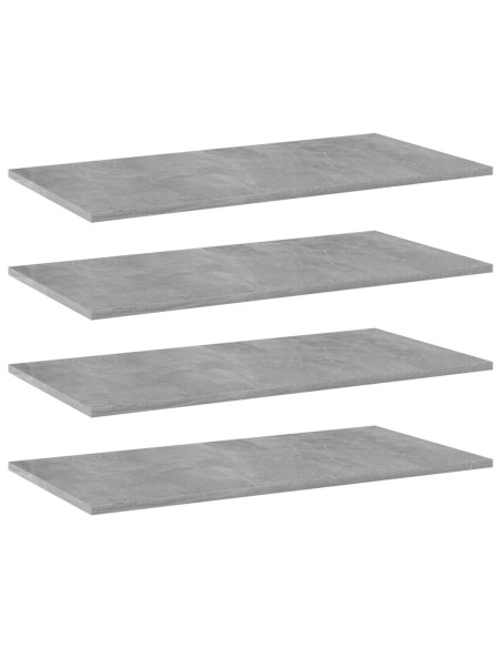 Ripiani per Libreria 4pz Grigio Cemento 80x40x1,5cm Multistrato