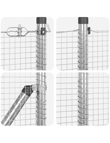 Palo della recinzione Argento 100 x 0,4 m (rete 16 x 16 mm)