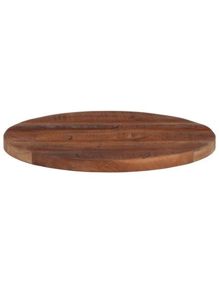 Piano per Tavolo Ø 60x3,8 cm Rotondo Legno Massello di Recupero