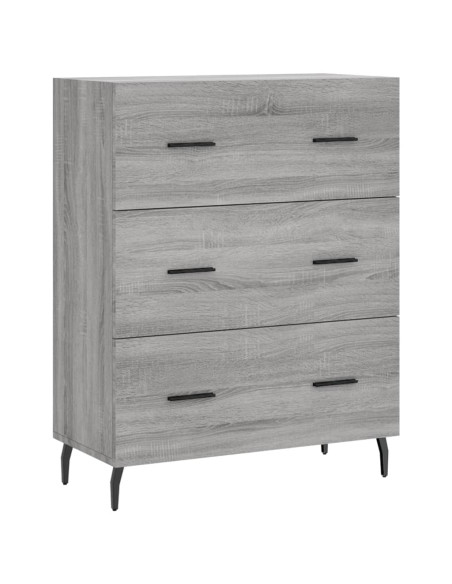 Credenza Grigio Sonoma 69,5x34x180 cm in Legno Multistrato