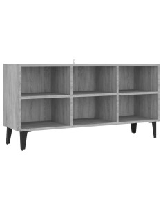 Mobile TV con Gambe in Metallo Grigio Sonoma 103,5x30x50 cm 2