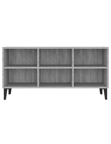 Mobile TV con Gambe in Metallo Grigio Sonoma 103,5x30x50 cm