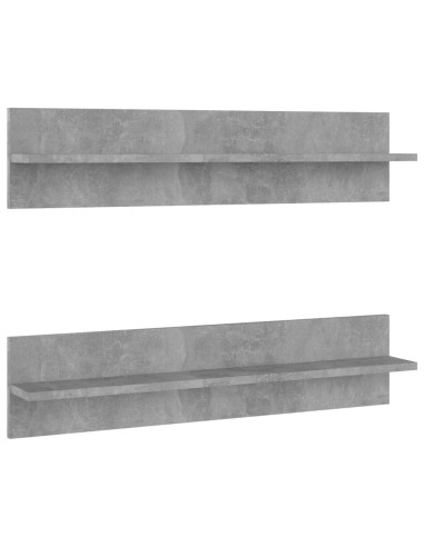 Mensole Muro 2pz Grigio Cemento 80x11,5x18cm Legno Multistrato