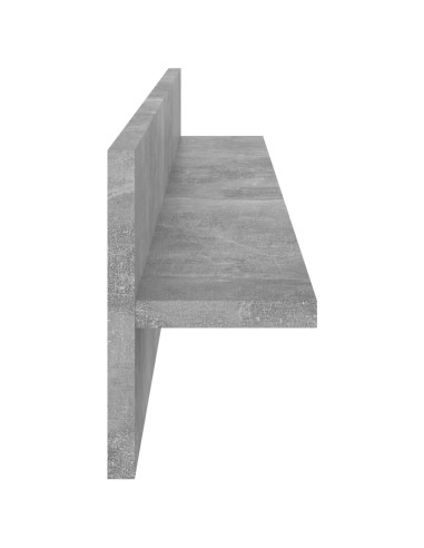 Mensole Muro 2pz Grigio Cemento 80x11,5x18cm Legno Multistrato