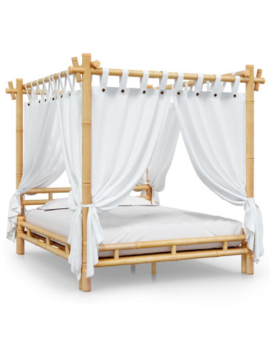 Letto a Baldacchino 160x200 cm in Bambù
