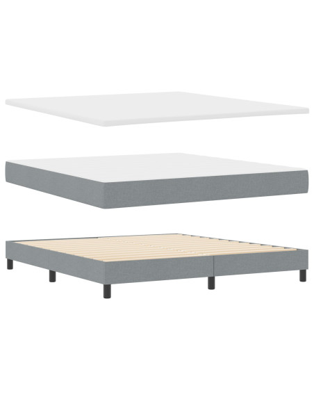 Letto Box Spring con Materasso  Grigio Chiaro 180x200 cm Tessuto