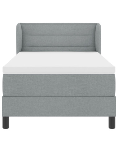 Letto a molle con materasso Grigio chiaro 80 x 200 cm Tessuto