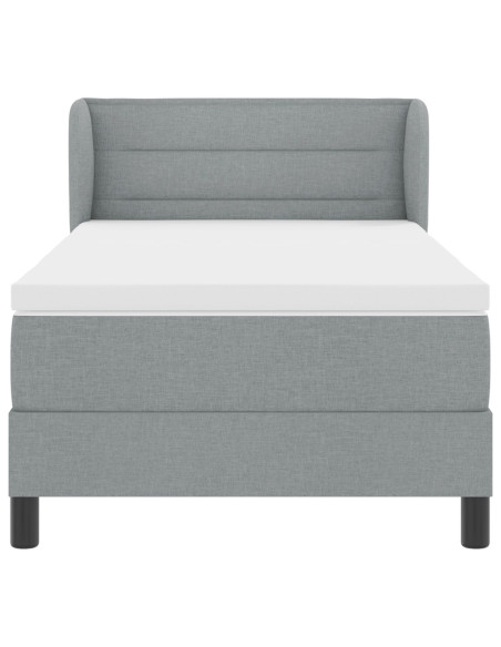 Letto con Box Spring e Materasso Grigio Chiaro 80x200 cm Tessuto